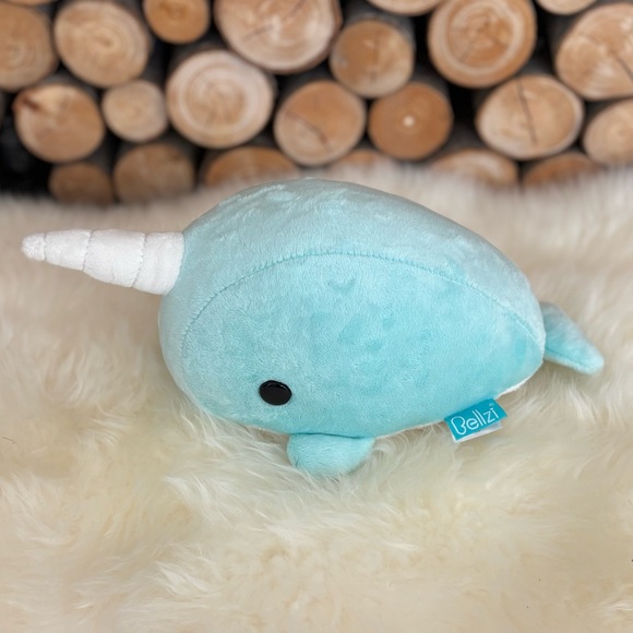 Narwhal Plush Blue Stuffie Toy by Bellzi - Picture 8 of 9